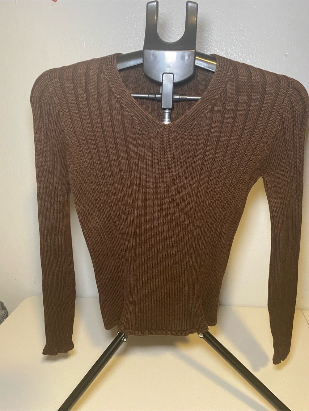 Banana Republic Brown Ribbed V-Neck Sweater
